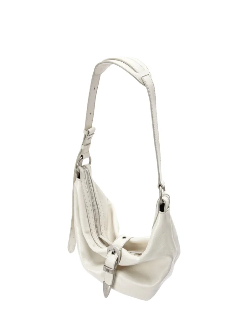Belted hobo medium off white glossy plain