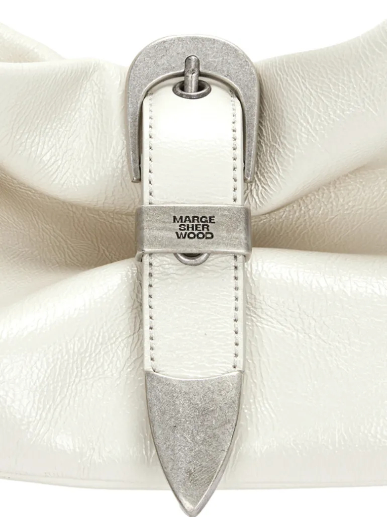 Belted hobo medium off white glossy plain