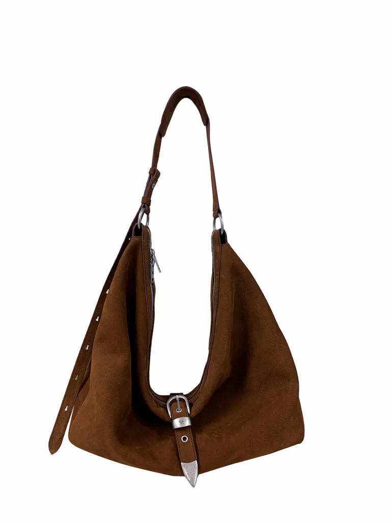 Belted Hobo Suede Shoulder chestnut nubuck