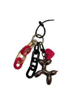 Charm Balloon dog pink and black
