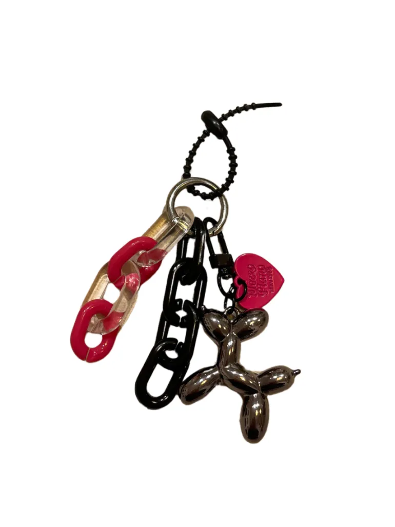 Charm Balloon dog pink and black