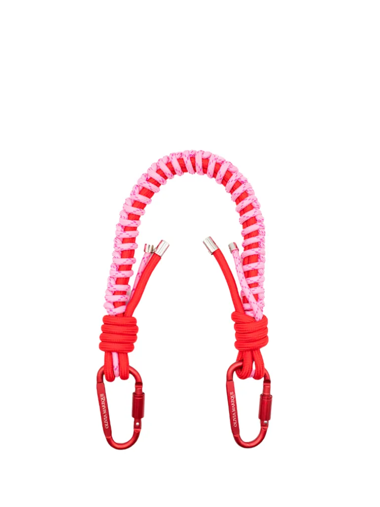 Correa nylon roja y rosa
