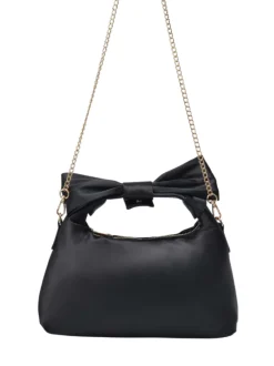Dandy Bow recycled satin black w. gold