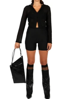 District black crash leather