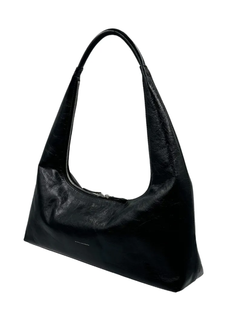 Hobo large black pull up crinkle