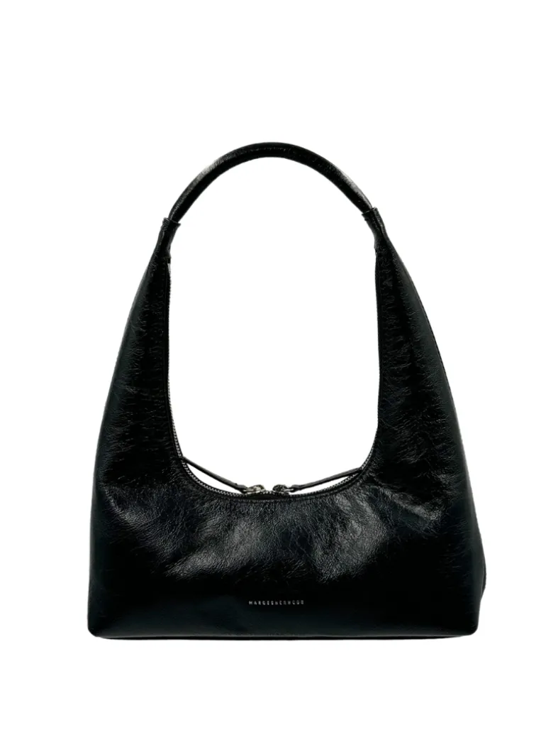 Hobo shoulder black pull up crinkle