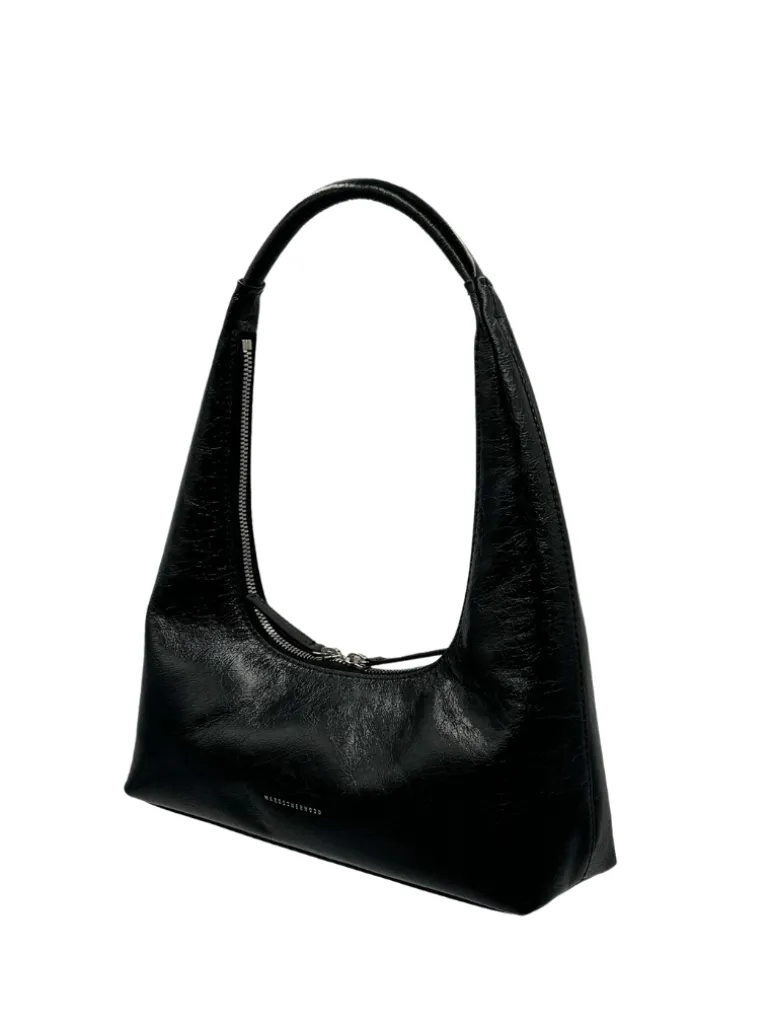 Hobo shoulder black pull up crinkle