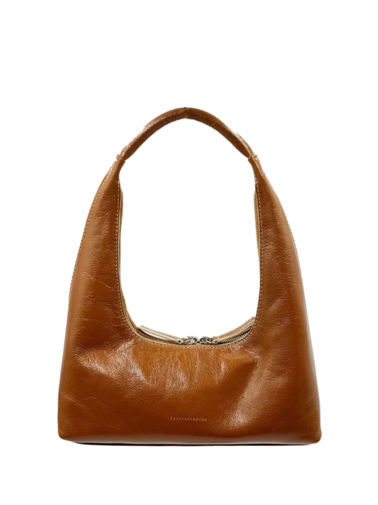 Hobo shoulder brown crinkle