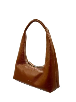 Hobo shoulder brown crinkle