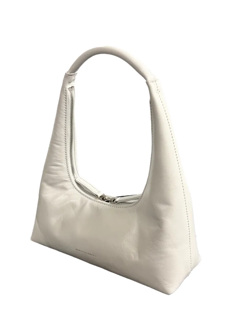 Hobo shoulder off white glossy plain