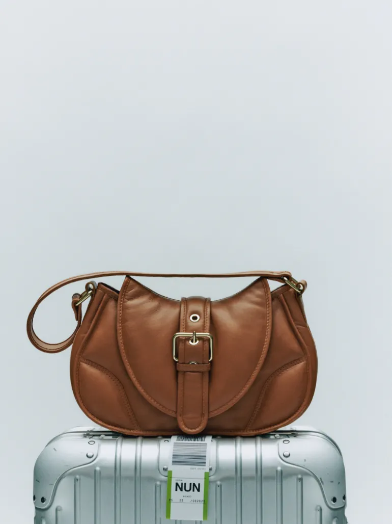 Maria Puffed sheep cognac w.gold