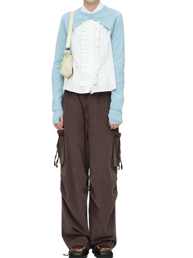 Outpocket Hobo Mini blond wood glossy plain