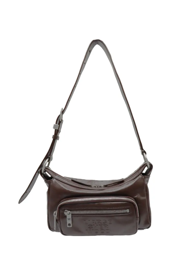 Outpocket Hobo Mini dark brown glossy plain