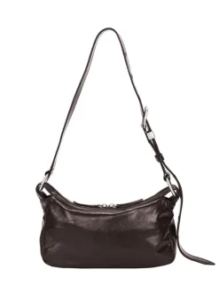 Outpocket Hobo Mini dark brown glossy plain