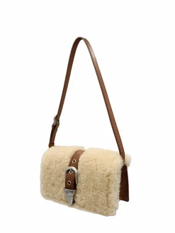 Shearing Belted Flap chestnut plain + beige