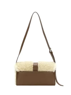 Shearing Belted Flap chestnut plain + beige