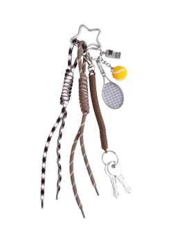 Tennis court yellow + brown charm