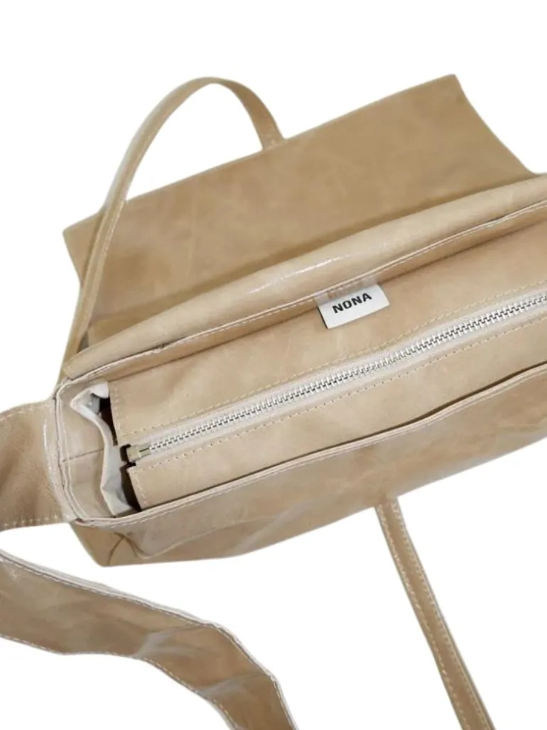 Triangle Messenger Bag crushed patent sand
